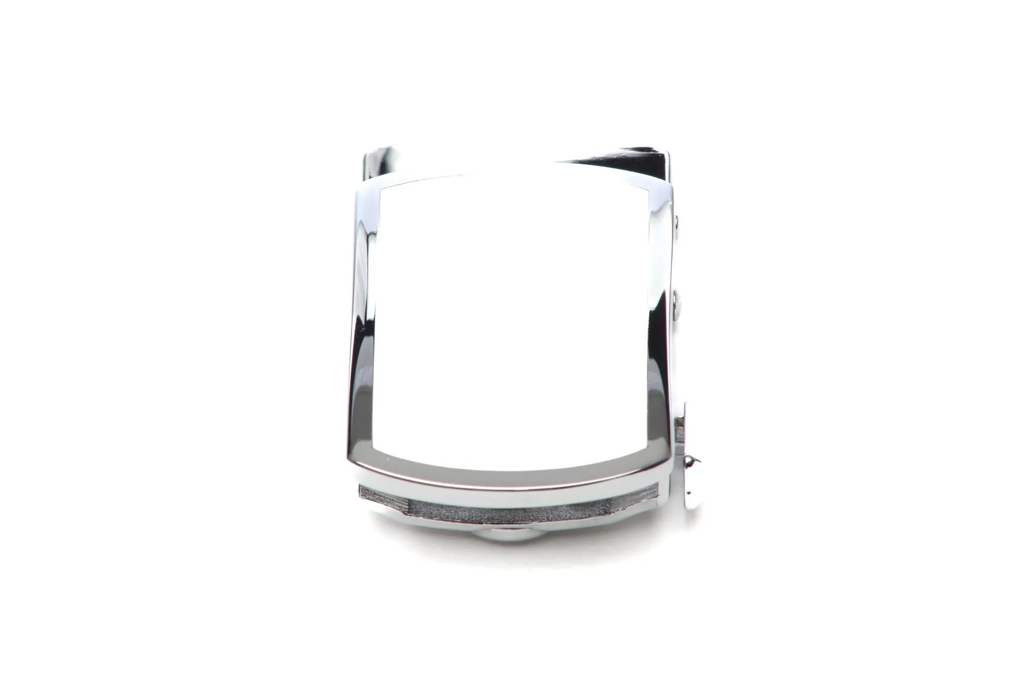 1.25" White Onyx Buckle in Silver with a Curve