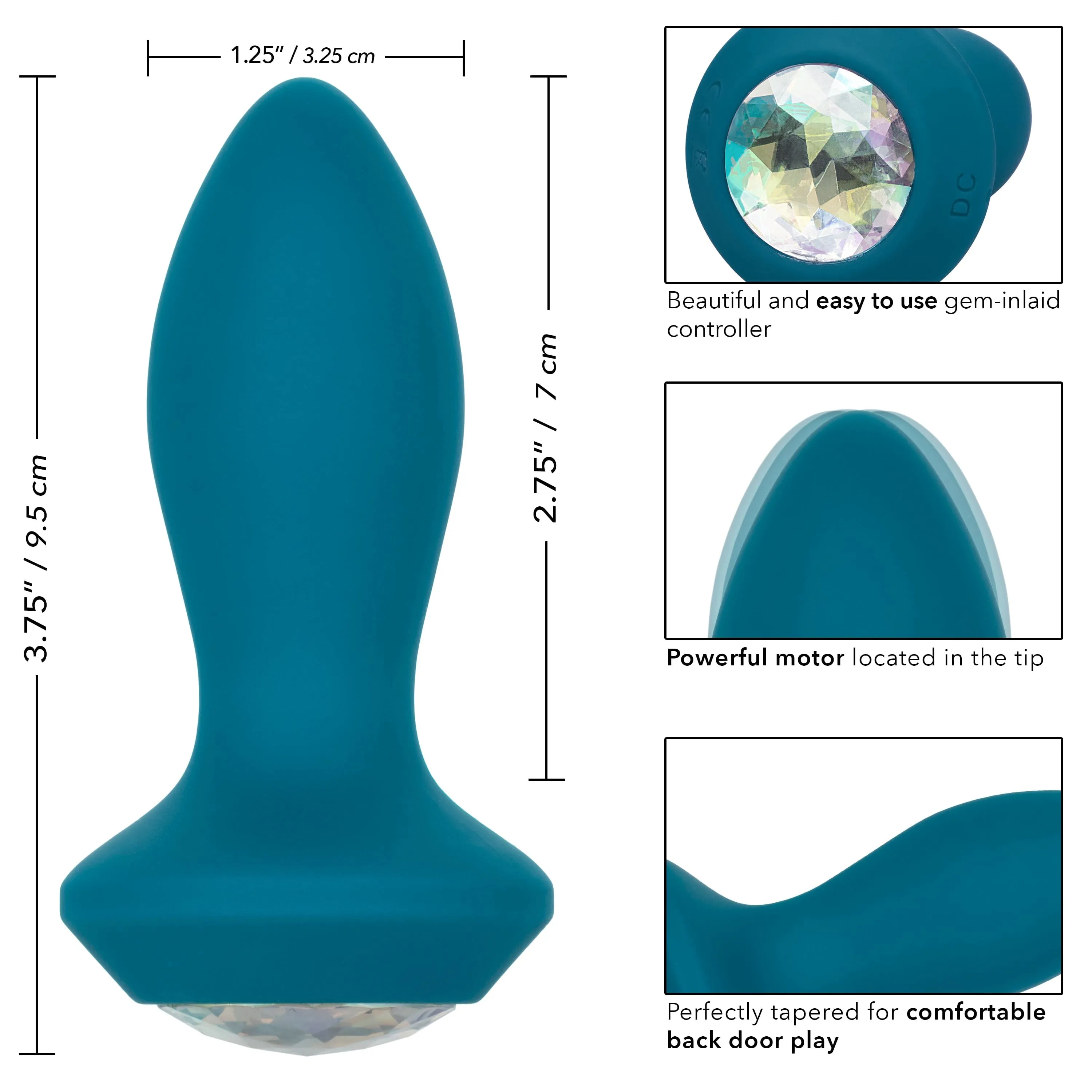 California Exotics - Power Gem Vibrating Petite Crystal Probe Anal Plug