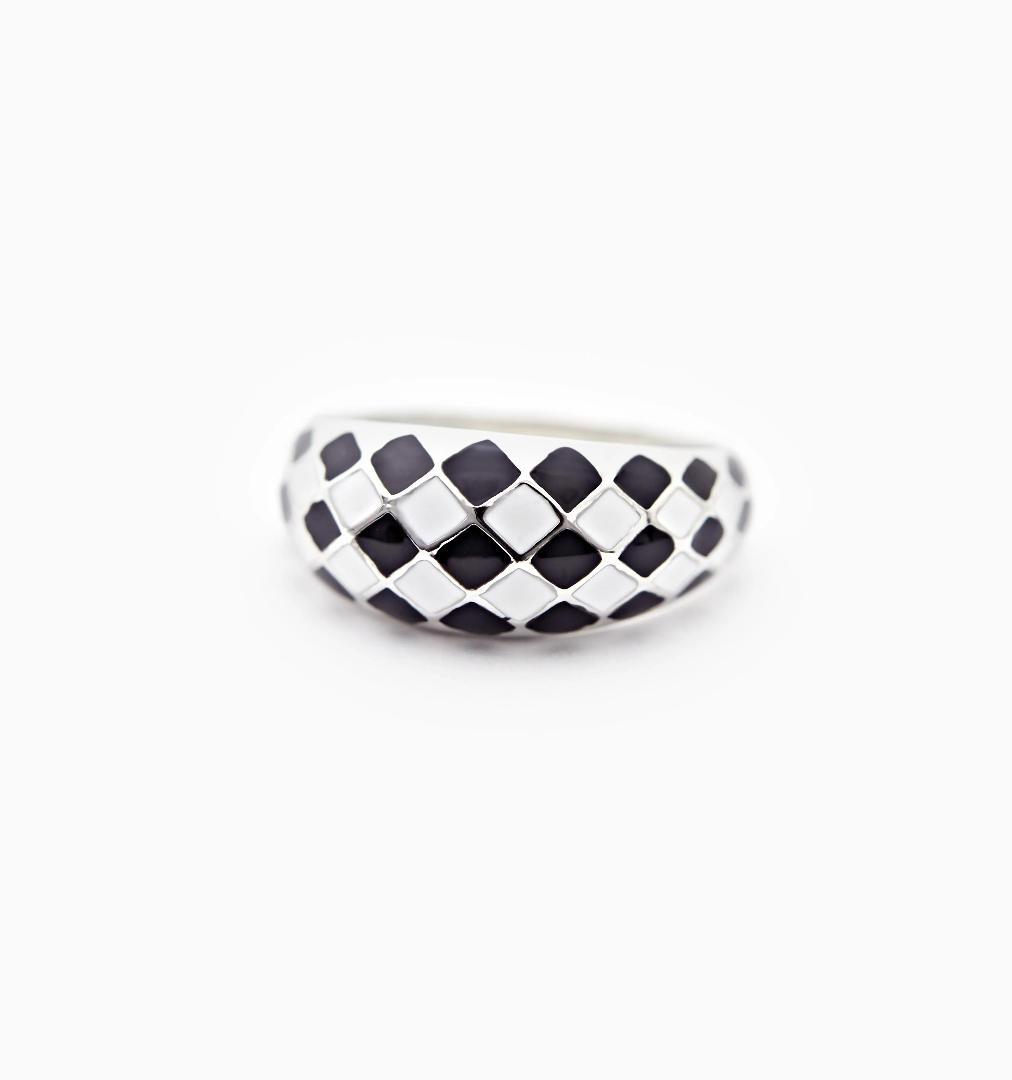 Checker Ring - Black And White