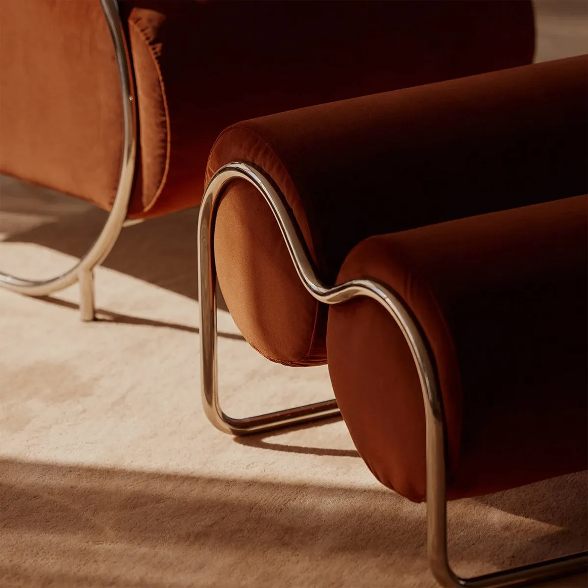 Chromeo Armchair & Ottoman (Avalon Desert)