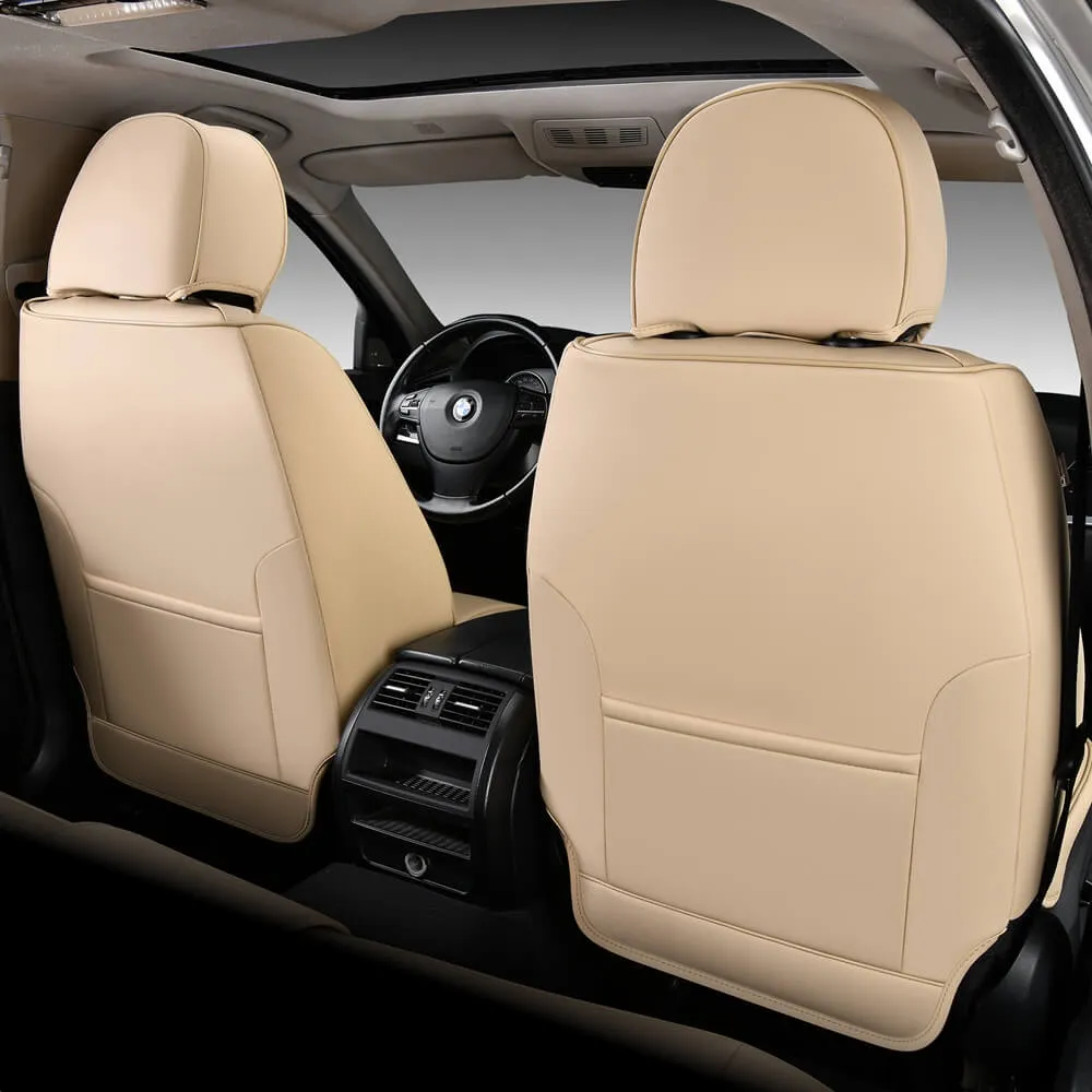 Coverado Full-coverage Waterproof Faux Leather Front and Back Car Seat Covers Universal Fit