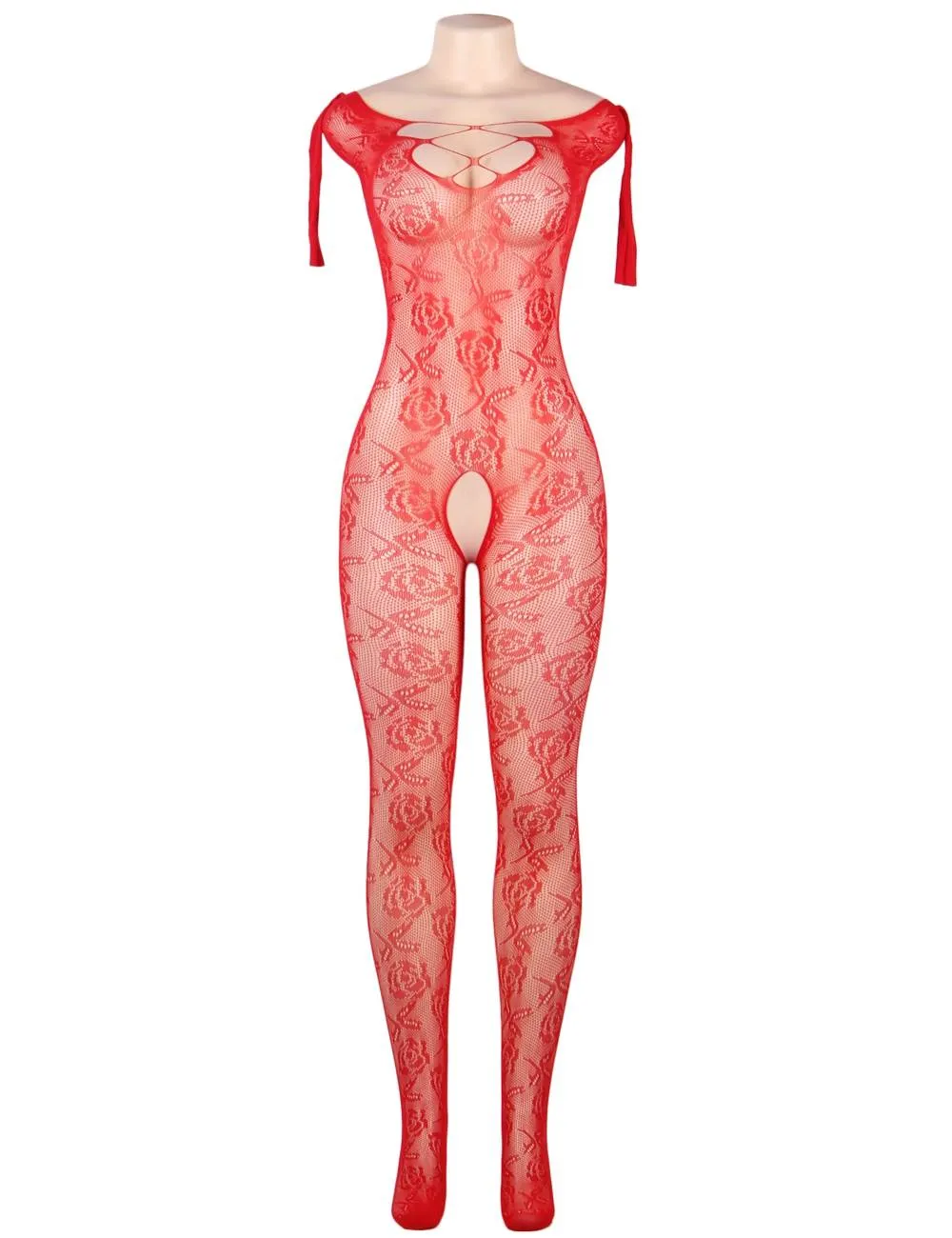 Open Crotch Rose Pattern Lace Bodystockings Egypt