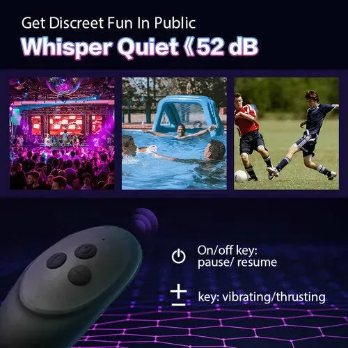 Quusvik - 10 Thrilling Vibration 3 Thrusting Silicone Remote Control Cock Ring Anal Vibrator Gay toy