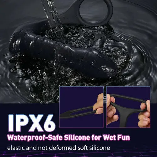 Quusvik - 10 Thrilling Vibration 3 Thrusting Silicone Remote Control Cock Ring Anal Vibrator Gay toy