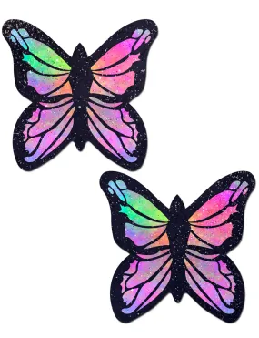 RAINBOW BUTTERFLY VELVET NIPPLE PASTIES